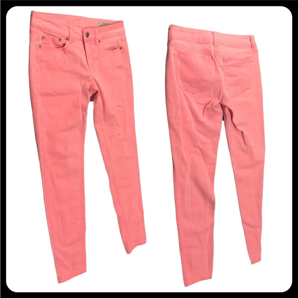 Rocks & Indigo Women PINK Jeans Size 4 Denim W29 L28 Skinny Ankle Woman EUC C203